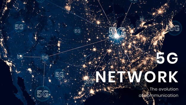 5g smart city-sjabloon psd-technologiepresentatie