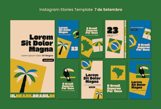 Gratis PSD 7 de setembro viering instagram-verhalen