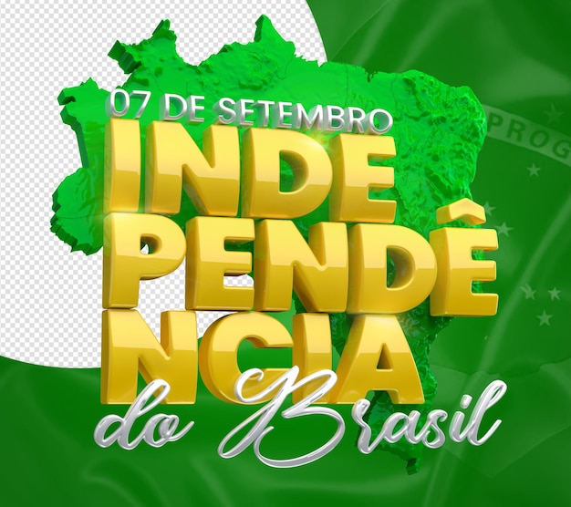 7 september independncia do brasil 3d stempel voor samenstelling herdenkingsdatum