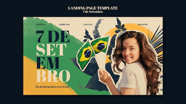 Gratis PSD 7 september viering landingspagina sjabloon