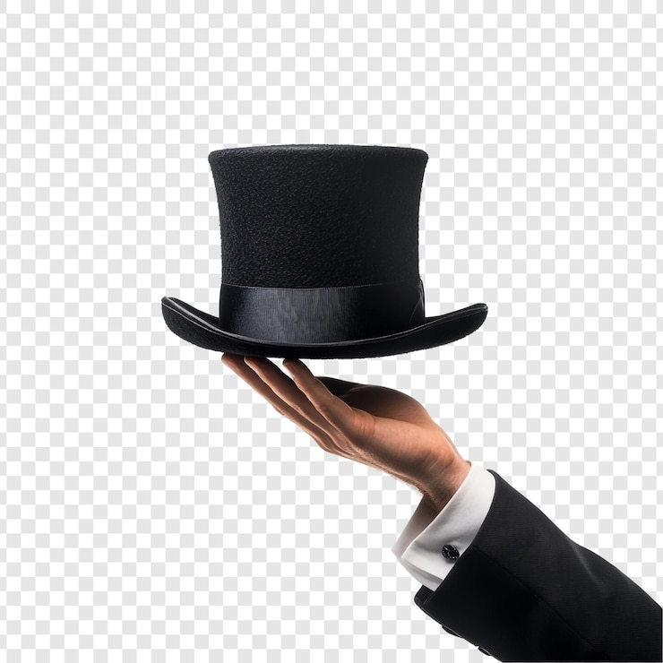 PSD Gratis a classic top hat held in a hand elegance and mystery