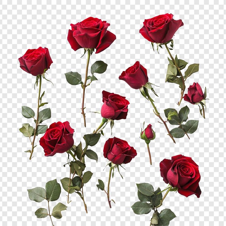 PSD Gratis a collection of crimson roses