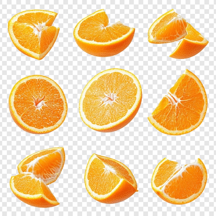 PSD Gratis a collection of freshly sliced oranges vibrant citrus fruits juicy and zesty perfect for summer