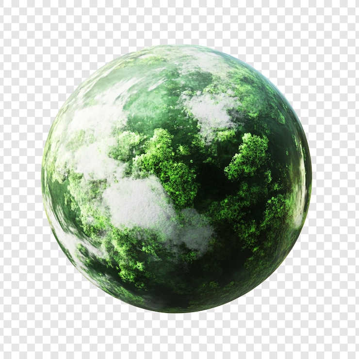 PSD Gratis a lush green planet a 3d render of a verdant world