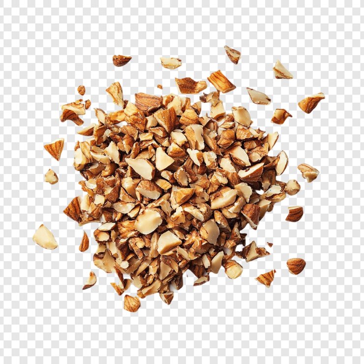 PSD Gratis a pile of chopped almonds scattered and ready to use