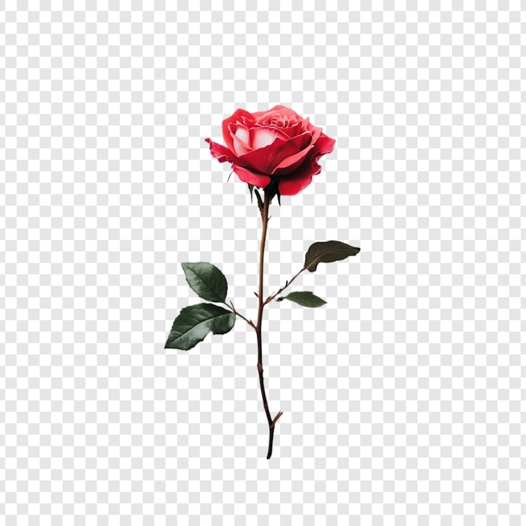 PSD Gratis a single red rose elegance and beauty