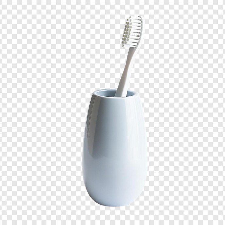 PSD Gratis a single toothbrush in a light blue holder