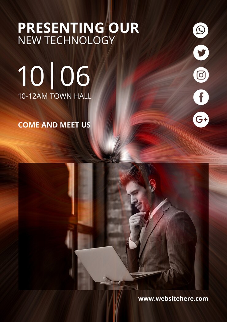 PSD Gratis a4 cover template with abstract technology background