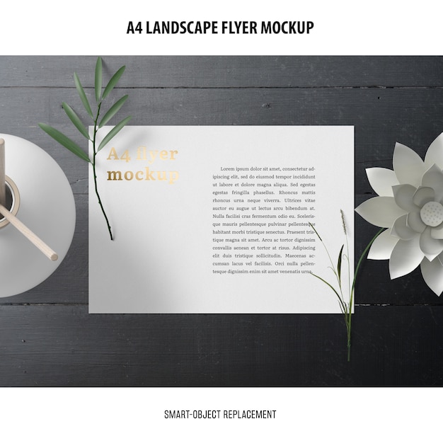 A4 landschap flyer mockup