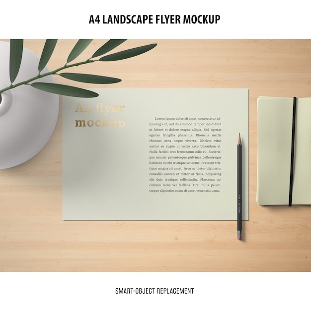 A4 Landschap Flyer Mockup