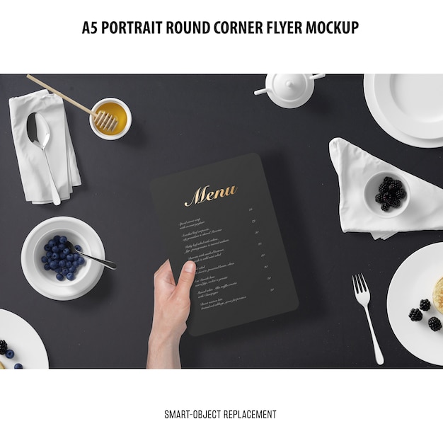 A5 ronde hoek flyer mockup