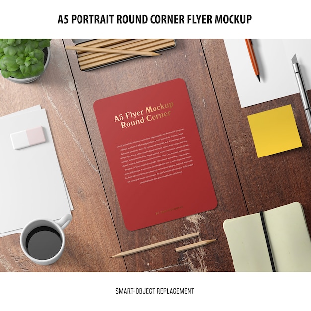 A5 ronde hoek flyer mockup