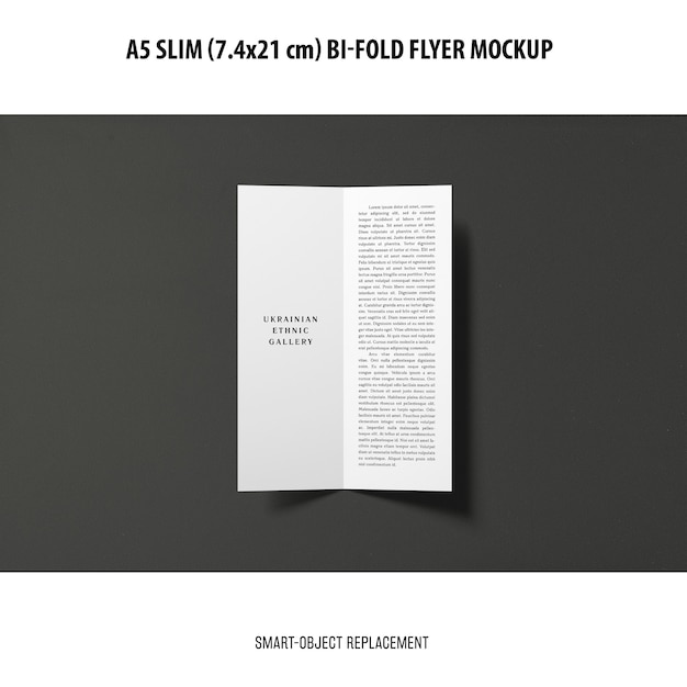 A5 slim bi-fold flyer mockup