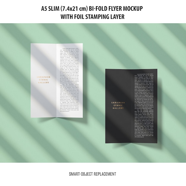 A5 Slim Bi-Fold Flyer Mockup