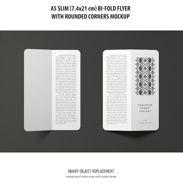 Gratis PSD a5 slim bi-fold flyer mockup