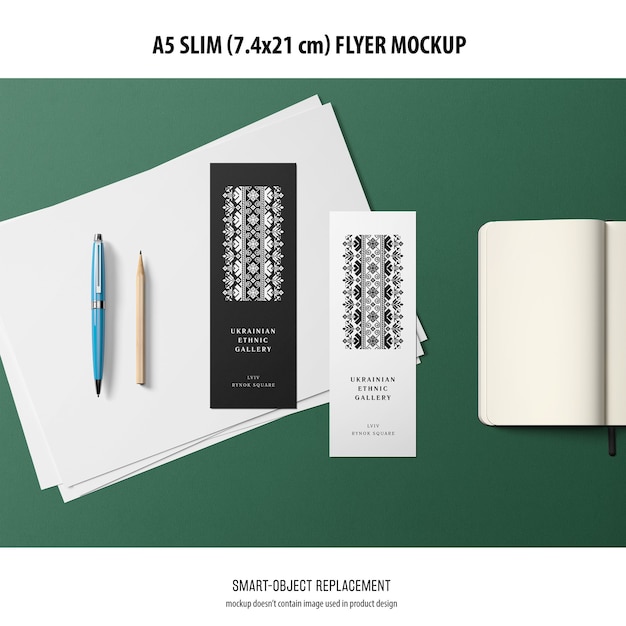 Gratis PSD a5 slim flyer-model