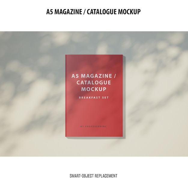 Gratis PSD a5 tijdschriftcatalogus mockup