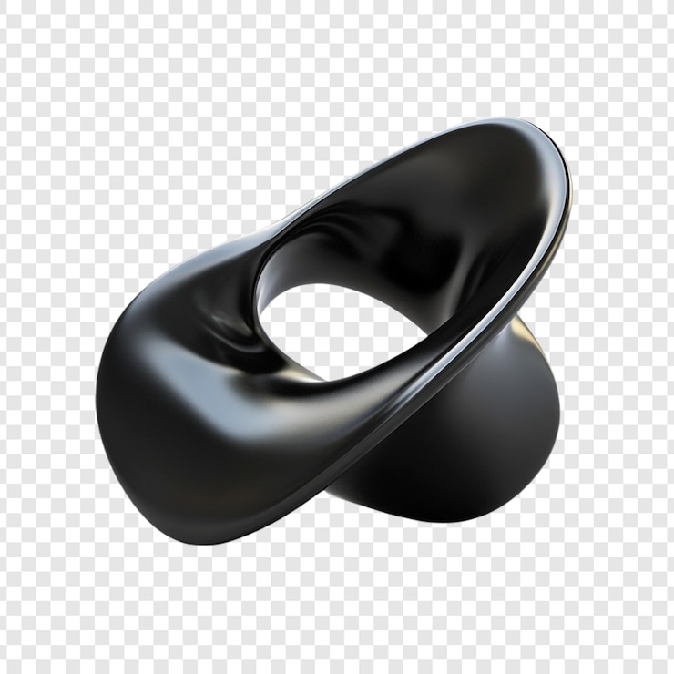 PSD Gratis abstract black 3d render a sleek smooth and intriguing torus knot