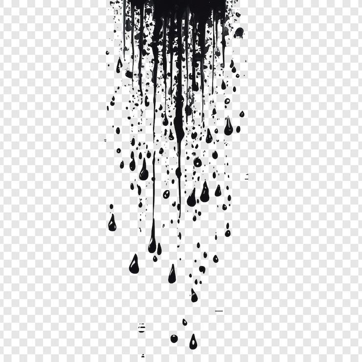 PSD Gratis abstract black ink dripping design splashes and blots texture background