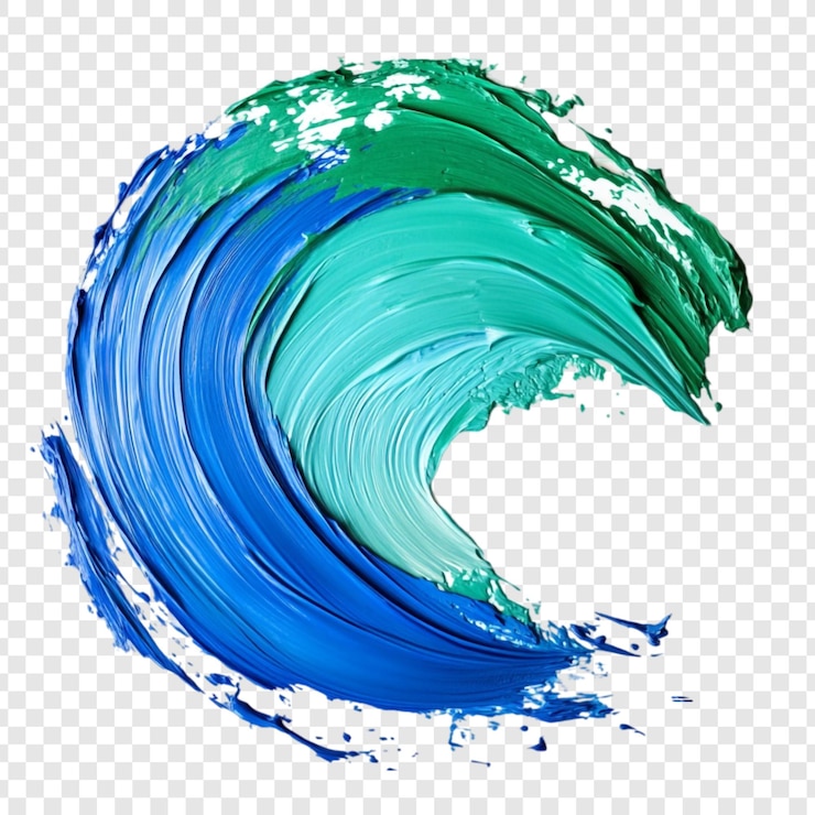 PSD Gratis abstract blue and green paint wave