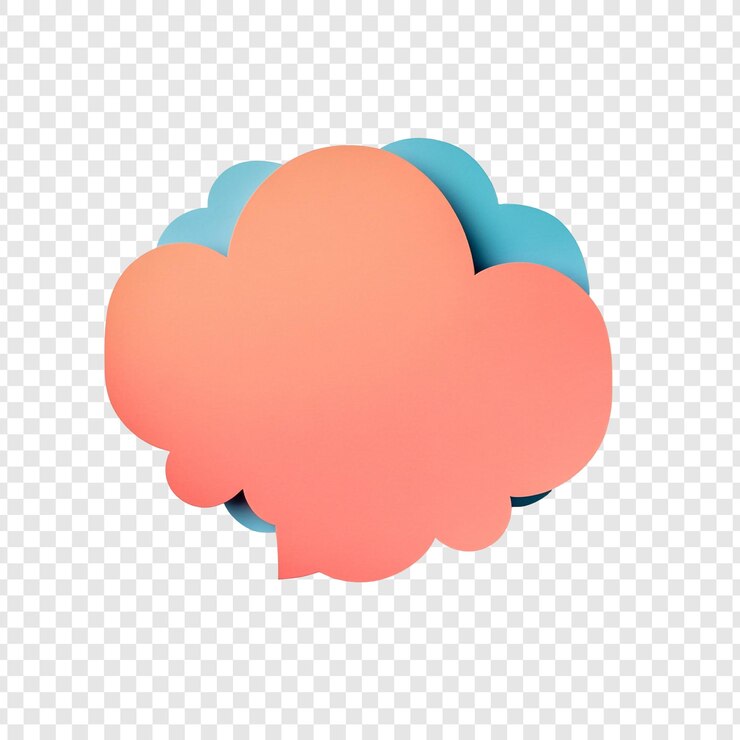 PSD Gratis abstract coral and teal cloud speech bubble design