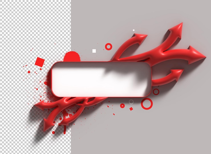PSD Gratis abstract floral banner with arrow waves creative architectural concept