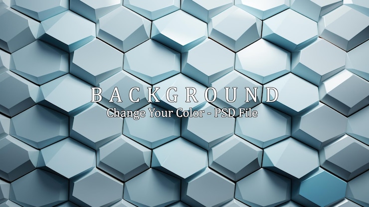 PSD Gratis abstract geometric hexagonal background in white and blue colors