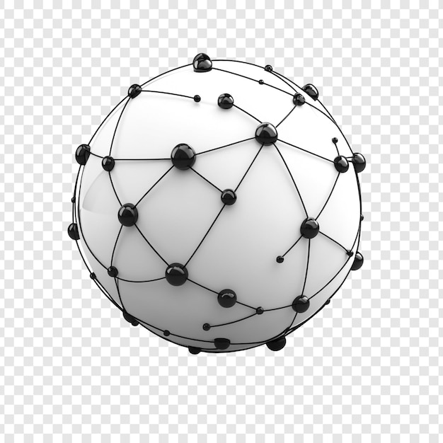 Abstract Global Network Sphere 3D-rendering van onderling verbonden knooppunten