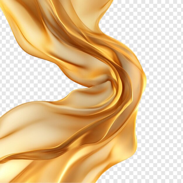 Abstract Golden Silk Swirl Un lujoso renderizado en 3D