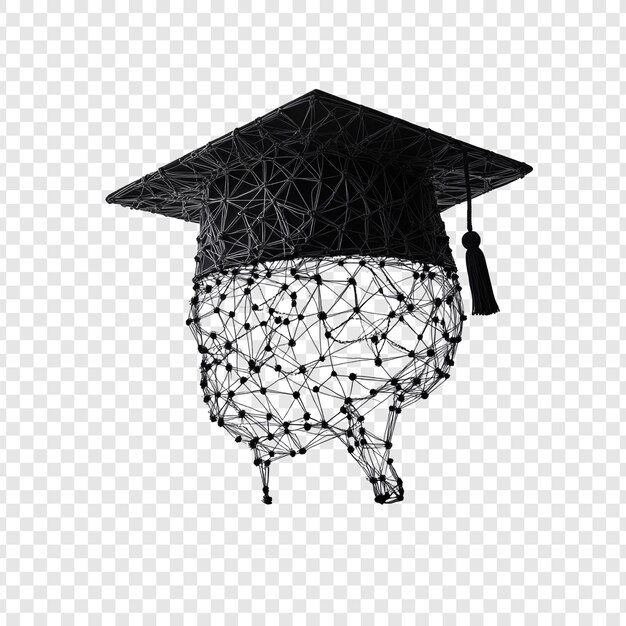 Abstract Graduation Cap y Connected Mind Una metáfora visual para la educación y el conocimiento