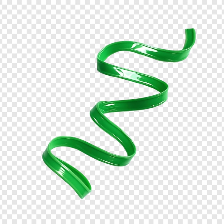 PSD Gratis abstract green ribbon swirl a dynamic and elegant 3d render