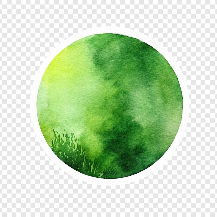 PSD Gratis abstract green watercolor circle painting