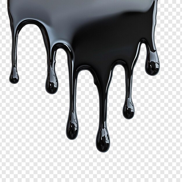 Abstract Liquido nero che goccia giù Sostanza viscosa lucida Testura viscosa scura Rendering 3D gocce scure Sfondio gocce di fluido nero