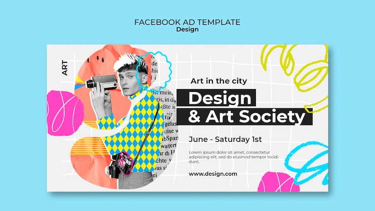 PSD gratuito abstract maschera a bolle modello di facebook