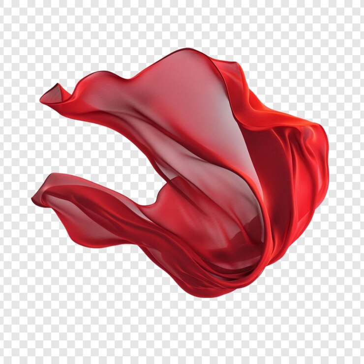 PSD gratuito abstract red fabric swirl una composizione dinamica di tessuto drappizzato