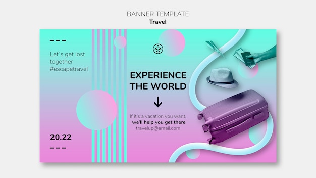 Gratis PSD abstract verken de wereld horizontale banner