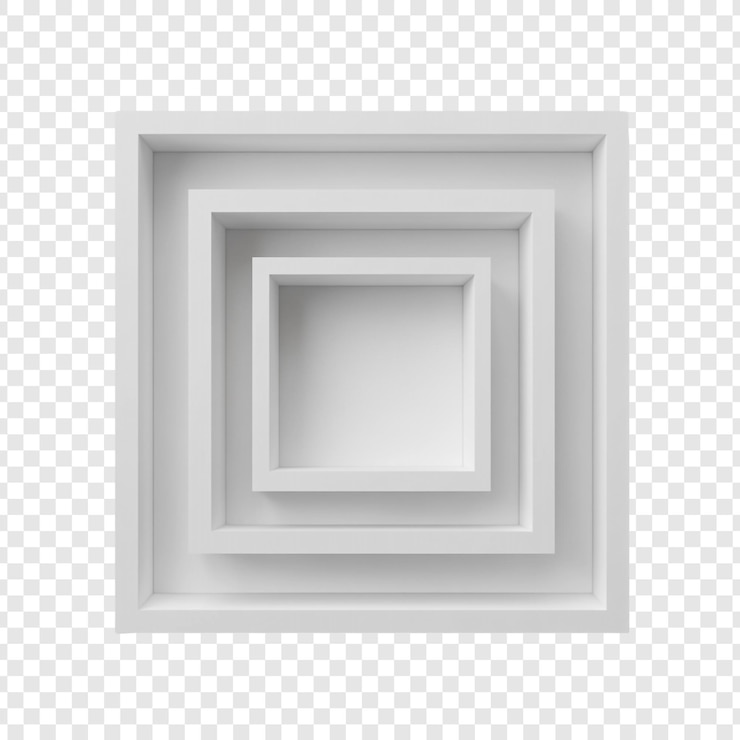 Gratis PSD abstract white nested squares een minimalistisch ontwerpconcept