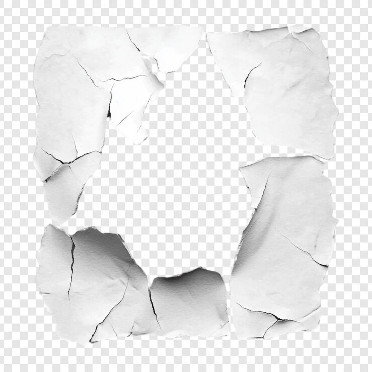 Gratis PSD abstracte gescheurde papieren frame een beeld in grijs toonhoogte
