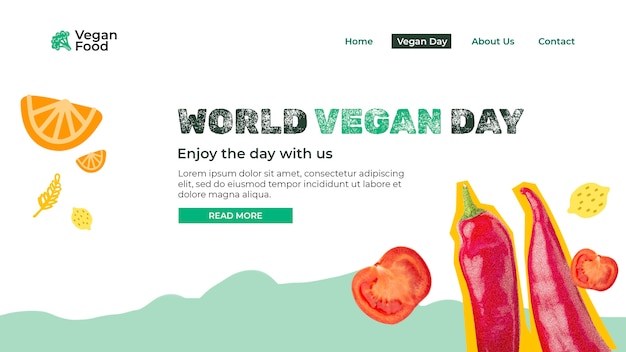 Gratis PSD abstracte wereld veganistische dag bestemmingspagina