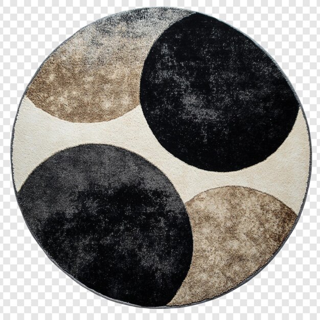 Abstracto alfombra redonda diseño elegante de círculos negros beige y grises