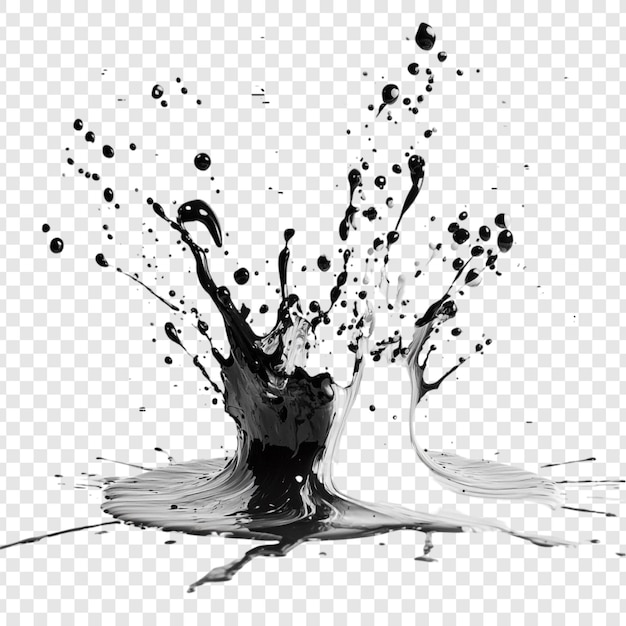 Abstracto Black Ink Splash Una obra de arte monocromática y dinámica