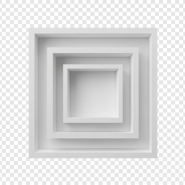 Abstracto Cuadrados anidados blancos Un concepto de diseño minimalista