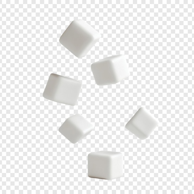 Abstracto Cubos blancos cayendo una representación 3D minimalista
