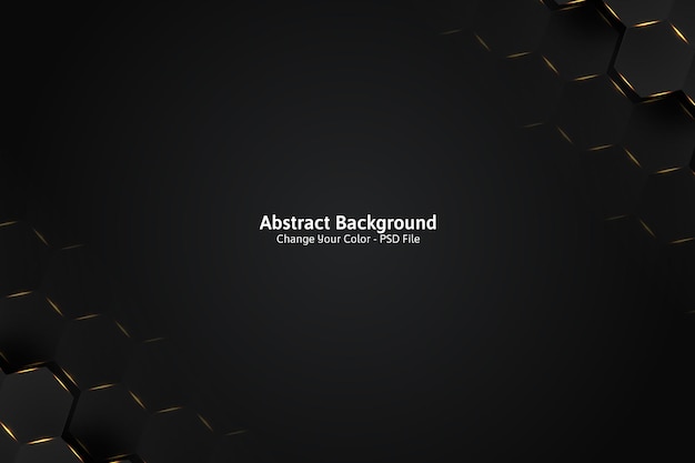 Abstracto fondo de lujo hexagonal negro y dorado