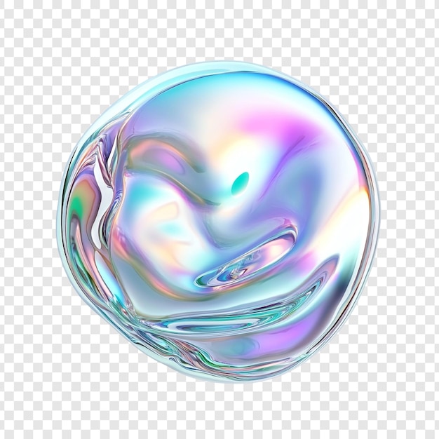 Abstracto Orbe Líquido Iridescente Una pieza de arte digital