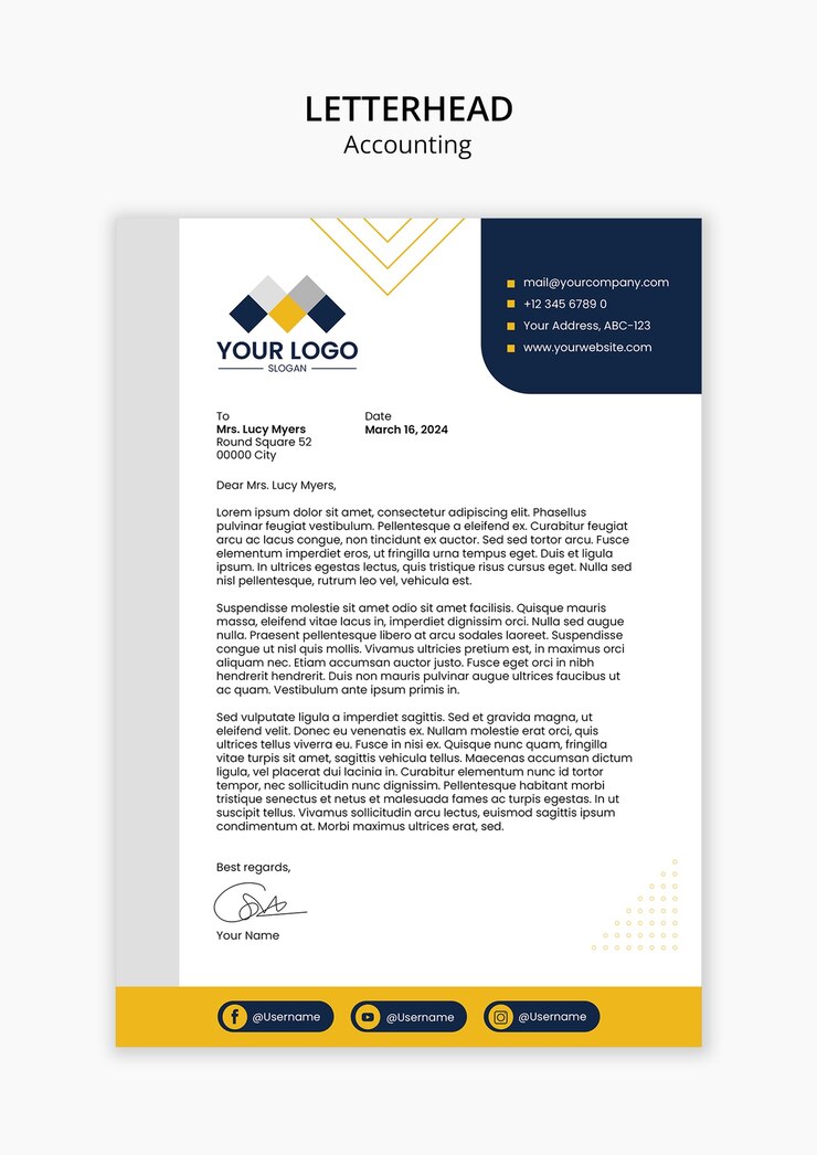 PSD Gratis accounting letterhead template design