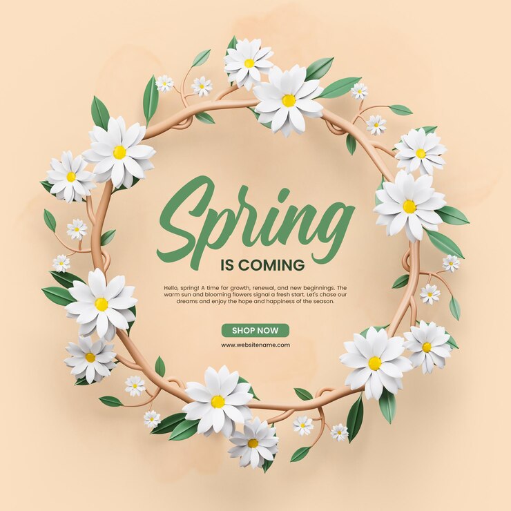 PSD gratuito se acerca la primavera plantilla de publicación en redes sociales