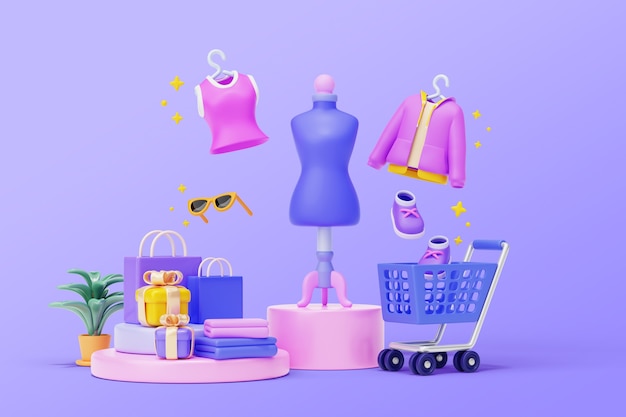 Gratis PSD achtergrond in de modeshopping