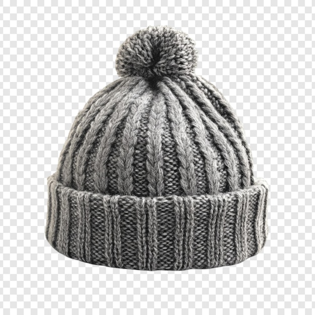 Acogedor Beanie de tejido gris con Pom Pom