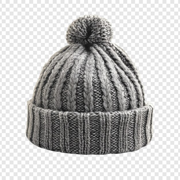 Acogedor Beanie de tejido gris con Pom Pom